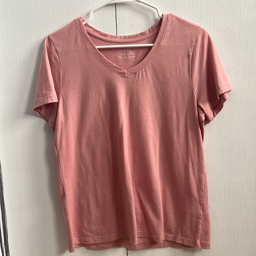 Pink V-neck Tee